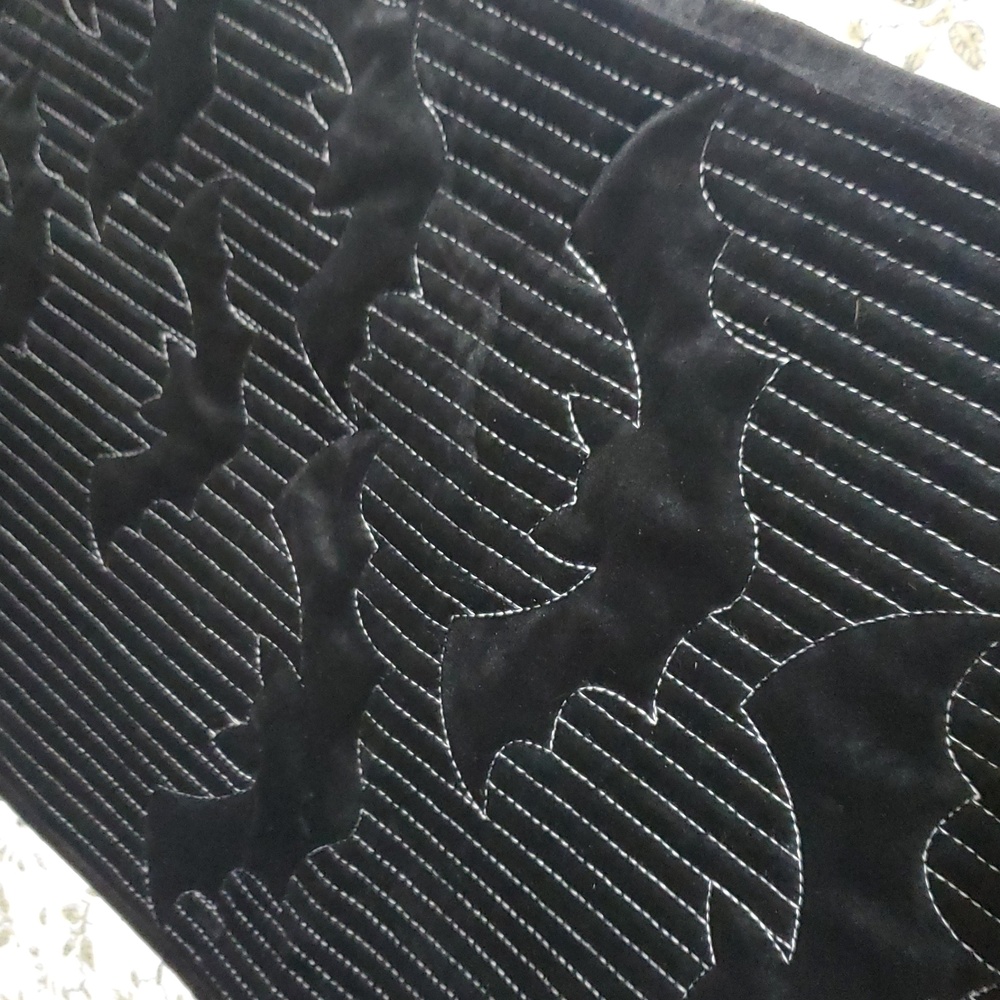 Velvety Velour Quilted Bat Table Runner - Picture 3 of 3